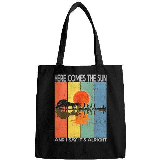 Funny Guitar Here Comes The Sun And I Say Its Alright Guitar Graphic 1 Guitarist Bags