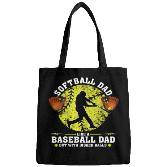 Sport Baseball Softball Dad Like Baseball But With Bigger Balls Fathers Day 2 Bags