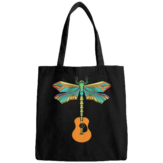 Funny Guitar Acoustic Guitar Artistic Dragonfly Music 2Musician Vitnage 22 Bags
