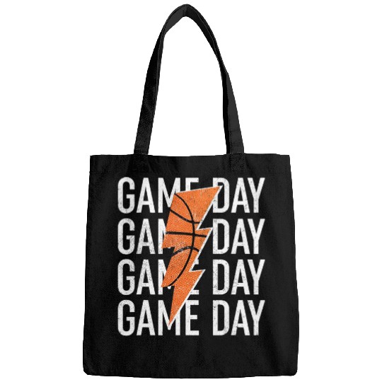 Funny Basketball vintages Game Day Basketball Lightning Bolt Funny Team Sport Bags