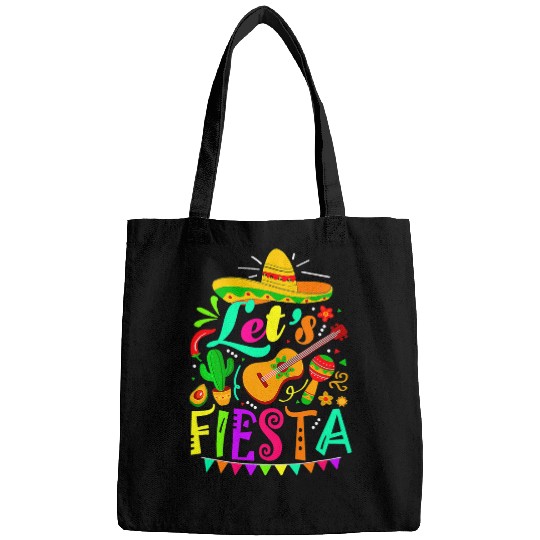 Funny Guitar Happy Cinco De Mayo Mexican Guitar Cactus Lets Fiesta Guitarist Bags