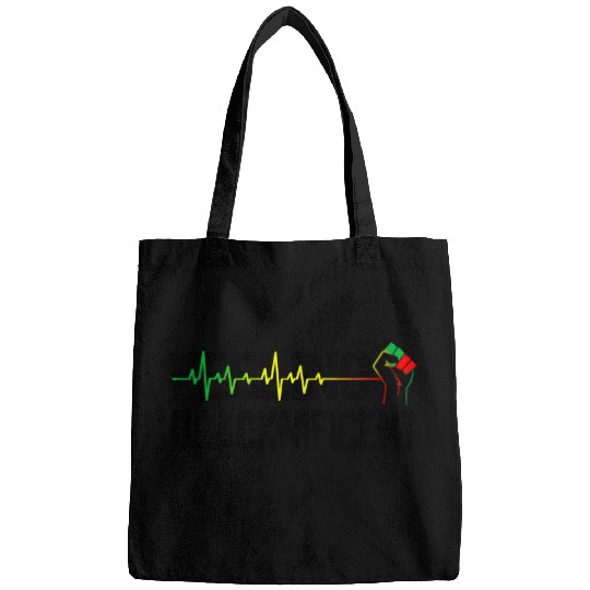 black power fist feeling blacknificent heartbeat Bags