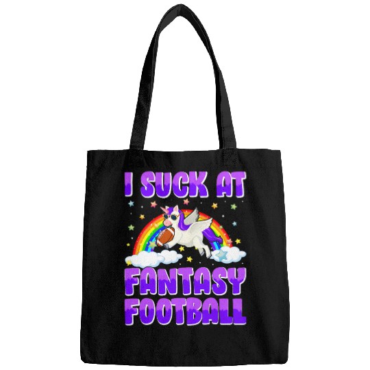 Sport American Football I Suck at Fantasy Football Unicorns Loser Rainbow MenS Bags