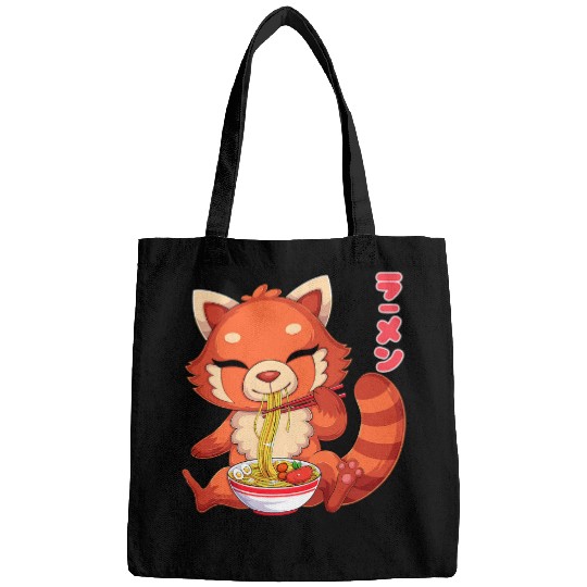 Funny Bear Kawaii Red Panda Ramen Noodles Japanese Anime Noodle Soup Cute Bears Bags