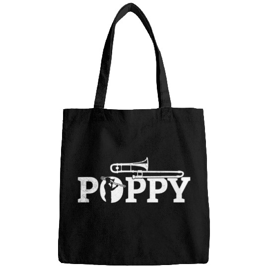 Funny trombones POPPY artsy artwork for papa digital download Bags