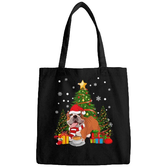 English Bulldog Pet French Bulldog Dog Christmas Is Coffee Light Tree xmass 154 Bags