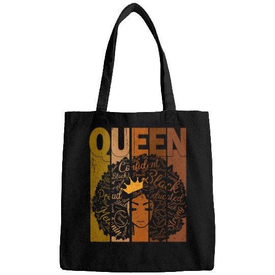 Black Queen Pride For Women African American Power Tee Bags