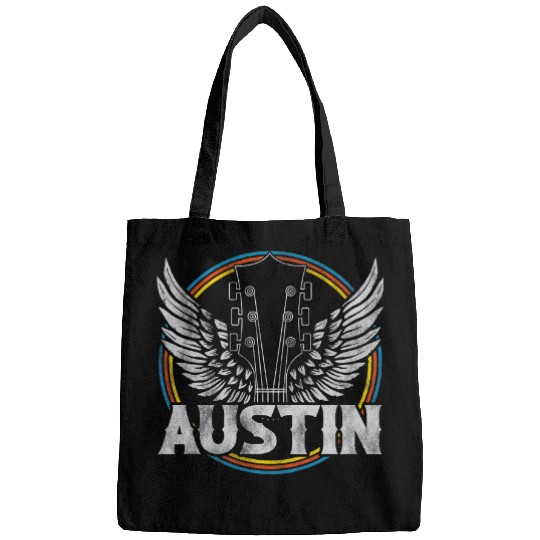 Funny Guitar Retro Austin Texas Guitar vintages Country Music Concert Guitarist Bags