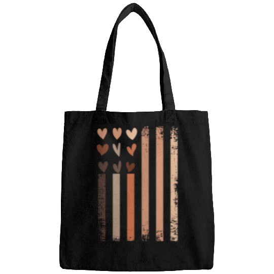 Black History Month USA flag Skin Tone Hearts Melanin gift Bags