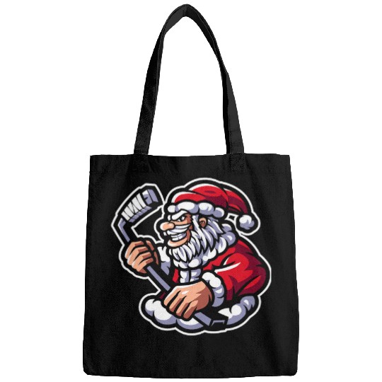 Sport Hockey Santa Playing Hockey Christmas Pajama Cool Sport XMas Bags
