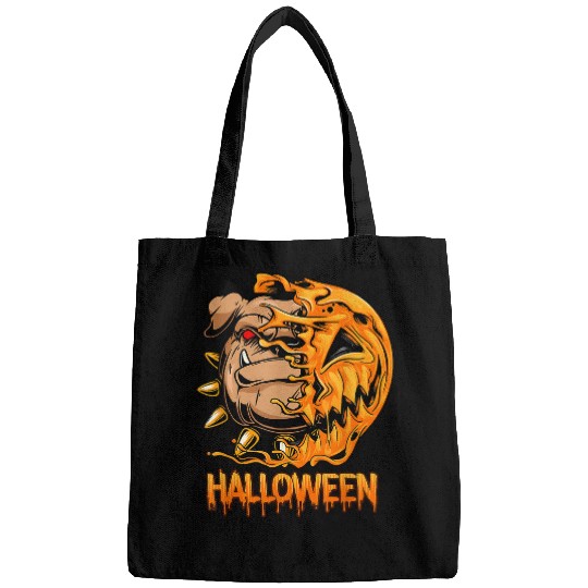 English Bulldog Pet Pumpkin Skeletons Scary Spooky Season 122 Bags