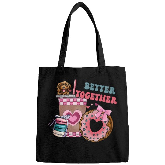 Cockapoo Pet Better Together Groovy Retro Valentines Day Bags