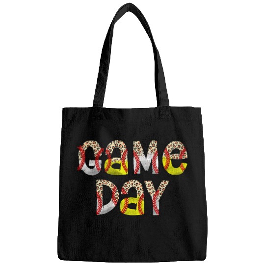 Sport Baseball Leopard Game Day Baseball Softball Mom Funny Team Sports Bags