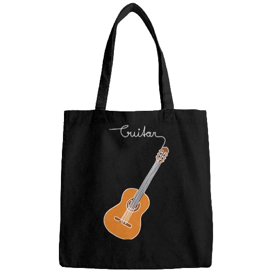 Funny Guitar MUSICONPRINT GUITAR LINE ART Musicians Band Orchestra Bags
