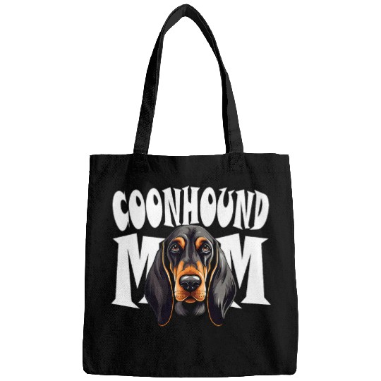 Coonhound Pet Black and Tan Coonhound Mom Cute Dog Mother Bags