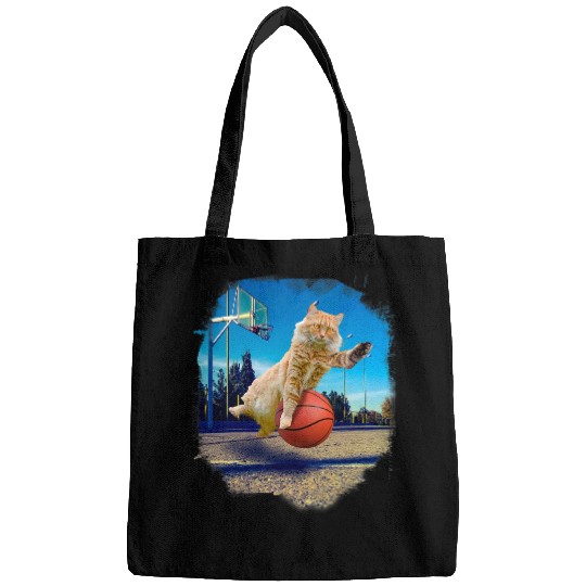 Funny Basketball Maine Coon Cat Playing Bags