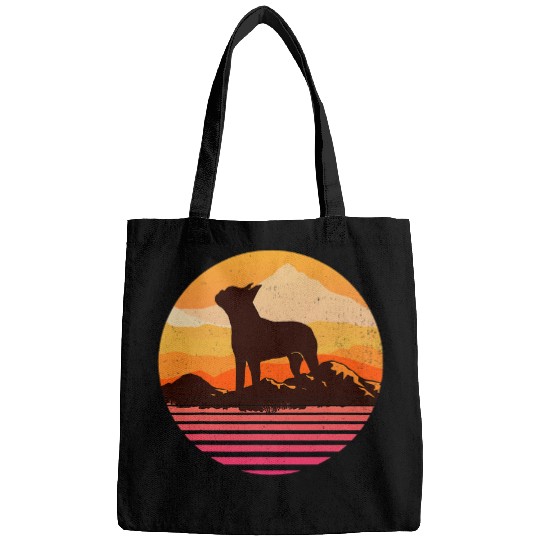 Boston Terrier Pet With Sun Mountain Vintage Retro Bags