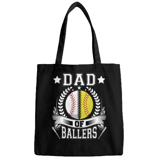 Sport Baseball Dad of Ballers Funny Baseball Funny Dad Softball 1 Bags