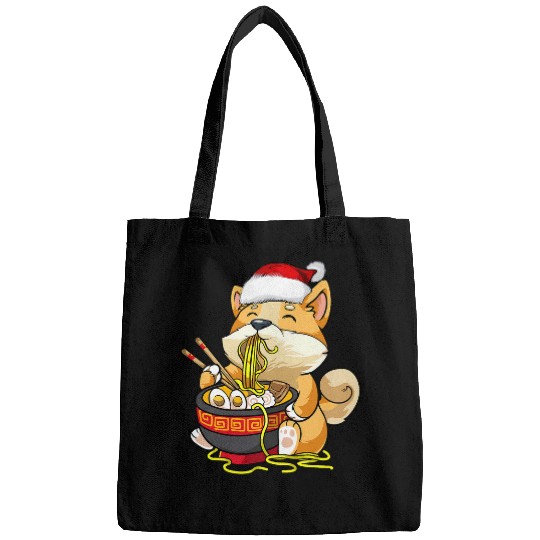 Corgi Pet Christmas CorgiDog Eat Ramen Pho Noodle Soup Japan Kawaii Bags