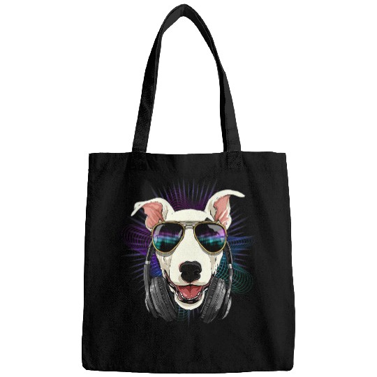 Bull Terrier Pet EDM House Music DJ Bull Terrier Dog Music Lover Music Artist Bags