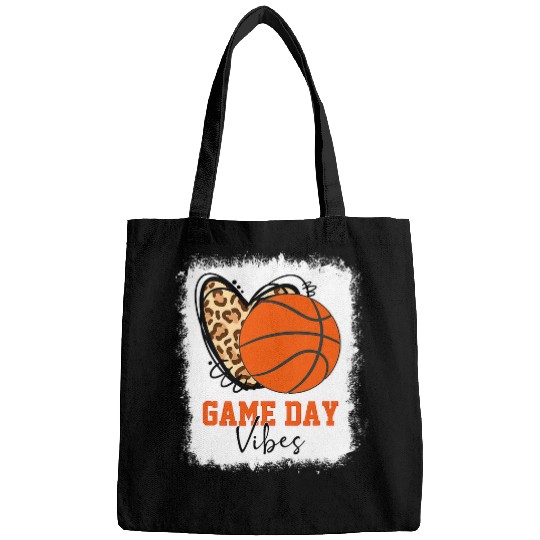 Sport Basketball Bleached Basketball Game Day Vibes Softball Mom Tie Dye Bags