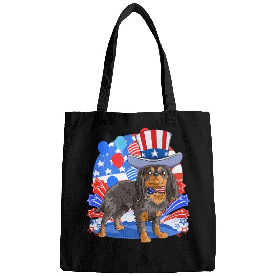 Cavalier King Charles Spaniel Pet Merica 4th of July Patriotic American Bags