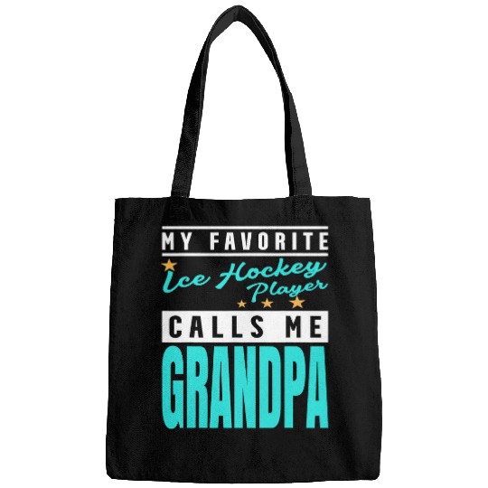 Sport Hockey Mens My Favorite Ice Hockey Player Calls Me Grandpa Bags