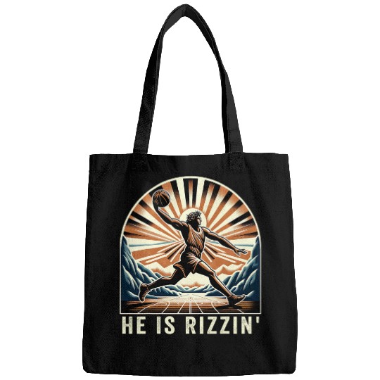 Sport Basketball He Is Risen Rizzin Easter Jesus Christian Faith Basketball 22 Bags