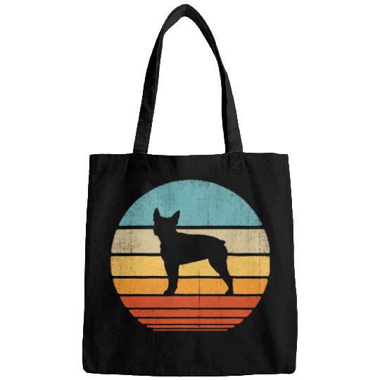 Boston Terrier Pet Retro Vintage 60s 70s Sunset Dog Lovers Men Bags