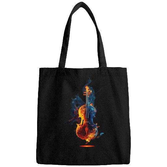 Funny Violin Cool Violin on Fires for burning Music Bags