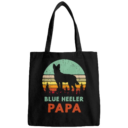 Australian Cattle Pet Retro Blue Heeler Papa Gift Australian Cattle Dog Dad Pet Bags
