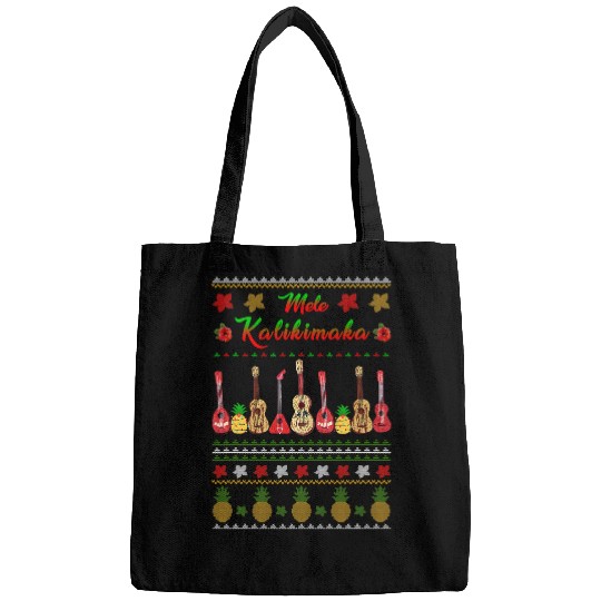 Funny Ukulele Hawaiian Ukulele pineapples Lights Mele Kalikimaka Bags