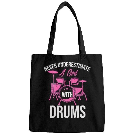Funny Drummer Funny Drummer Women Never Underestimate A Girl With Bags