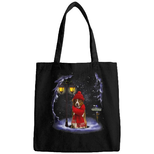 Border Collie Pet Santa Snow Christmas Light Winter Pajama Bags