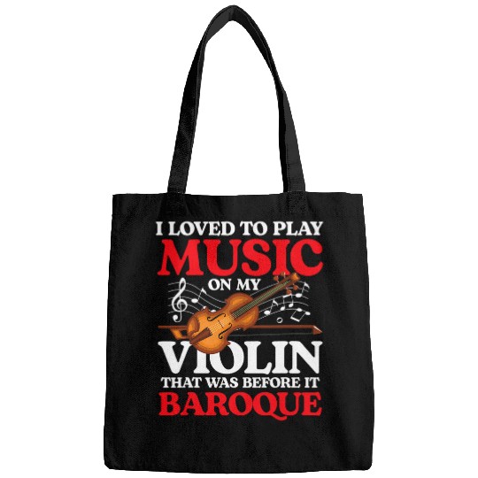 Funny Violin I Loved To Play Music On My Violin Barboque Bags