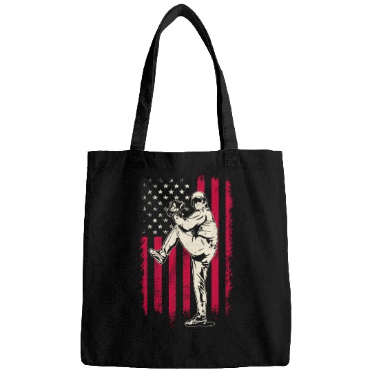 Sport Baseball American Flag Baseball Red White Blue 4th of July Boys Men 1 Bags