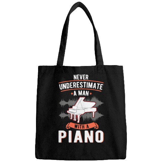 Funny Piano Music Man Pianist Piano Player 1 Bags