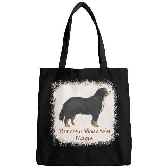 Bernese Mountain Pet Womens Bernese Mountain Mama Bleached Cute Dog Mom Gifts Bags