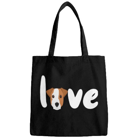 Jack Russell Pet DOG LOVE for valentines day Bags