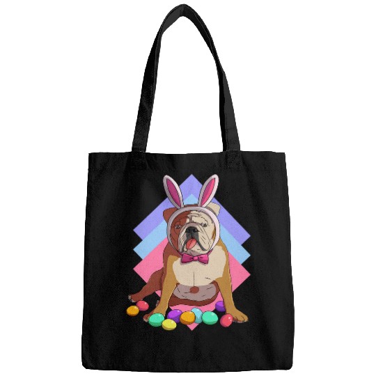 English Bulldog Pet Easter Bunny Ears Bags