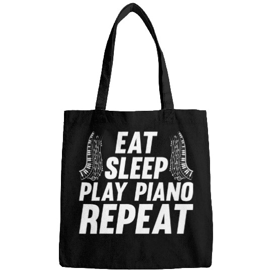 Funny Piano Music Keyboard Player Eat Sleep Play Piano Repeat Bags