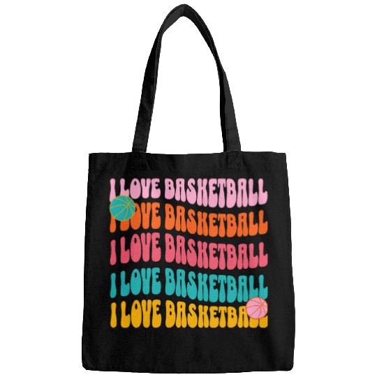 Sport Basketball I love basketball cute girls tee Bags
