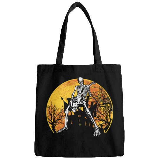 Funny Guitar Guitarist Skeletons Playing Guitar Music Halloween 2 Bags