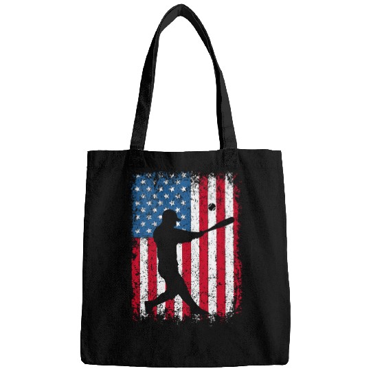 Sport Baseball American Flag Baseball Red White Blue 4th of July Boys Men 3 Bags