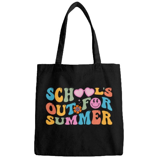 Retro Groovy Schools Out For Summer Women Kids Teacher 1 Bags