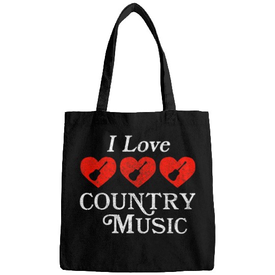 Funny Guitar I Love Country Music Funny Retro Rock n Roll Guitars Texas Guitarist Bags