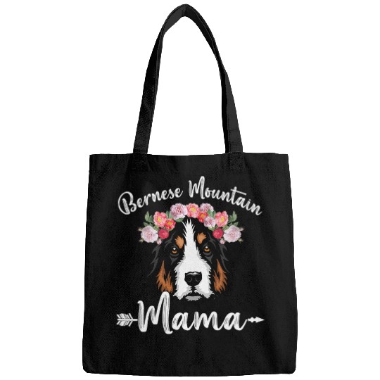 Bernese Mountain Pet Womens Cute Dog Mom Mothers Day Bernese Mountain Mama Florals Bags