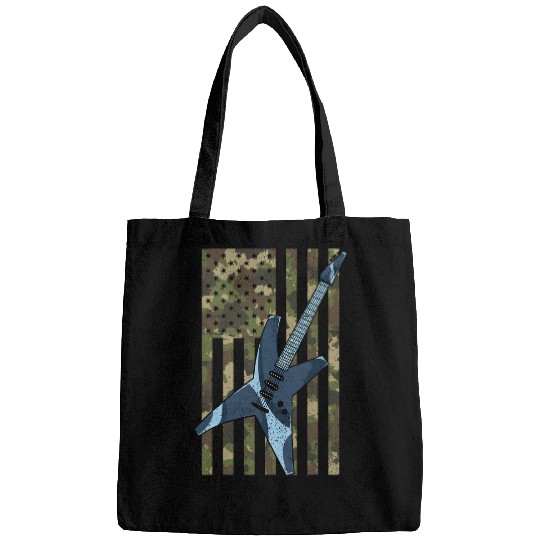 Funny Guitar Guitarist Camouflage USA Flag Electric Guitar Player Guitar Bags