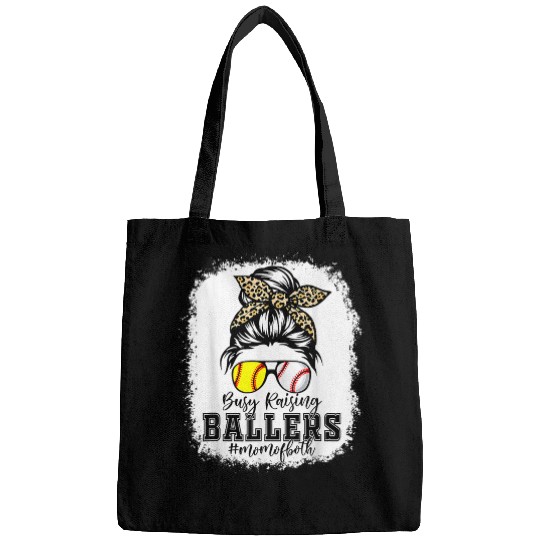 Sport Baseball Leopard Busy Raising Ballers Softball Baseball Bleached Bags