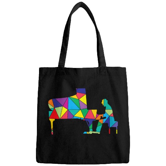 Funny Piano Music Low Poly Art Musical Instrument Geometric Polygon Art Piano Bags